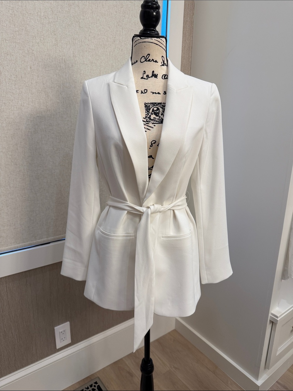 Express White Tie-Waist Blazer Jacket
